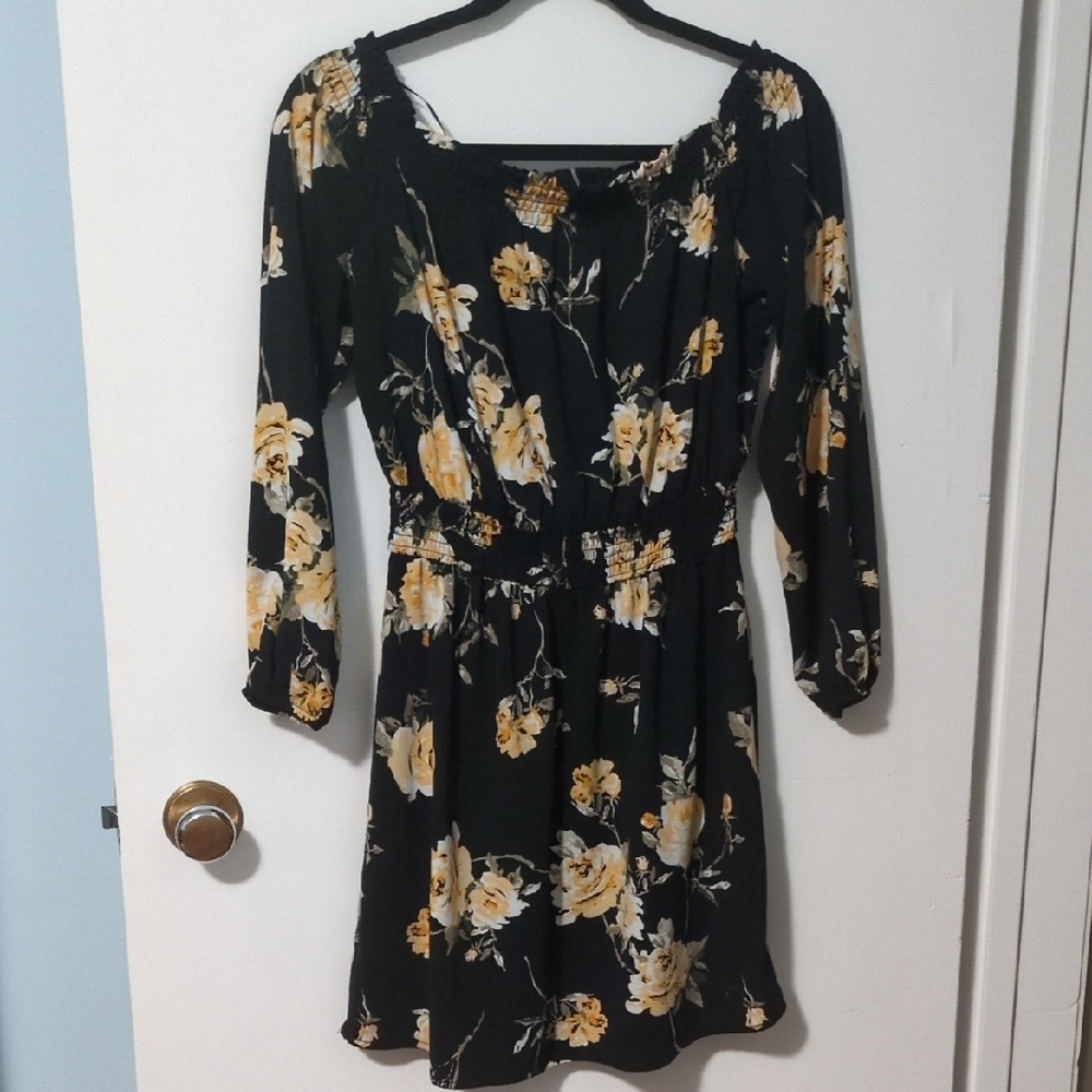 Floral Black Dress